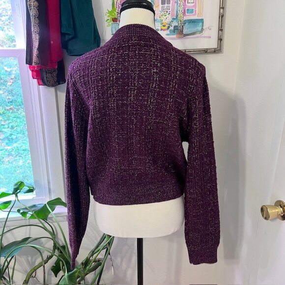 French Connection Tweed Cardigan with Gold Buttons - Picture 2 of 3